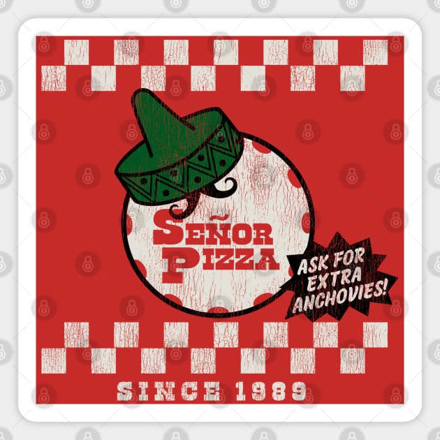 Señor Pizza Delivery Worn Out Magnet by Alema Art